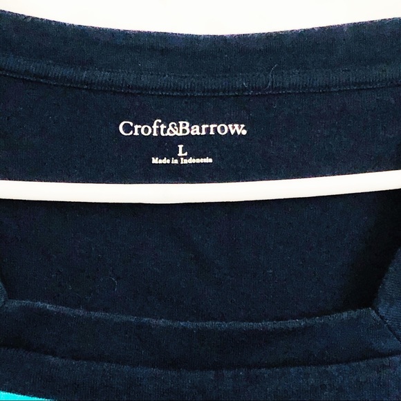 Croft & Barrow Blue Striped Short Sleeved T-shirt - Picture 5 of 5
